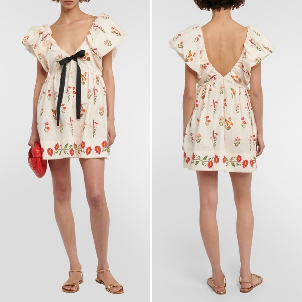AGUA BY AGUA BENDITA Horizonte Oasis Mini Dress In Floral Print Size Medium
